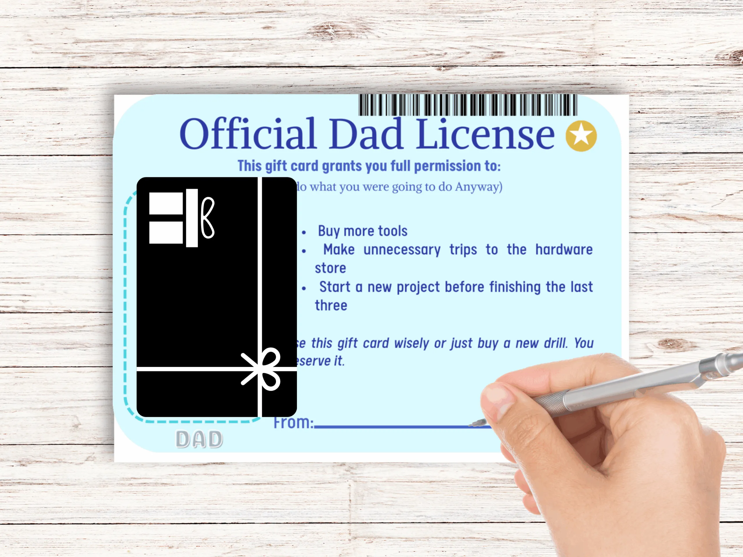 Dad gift card holder
