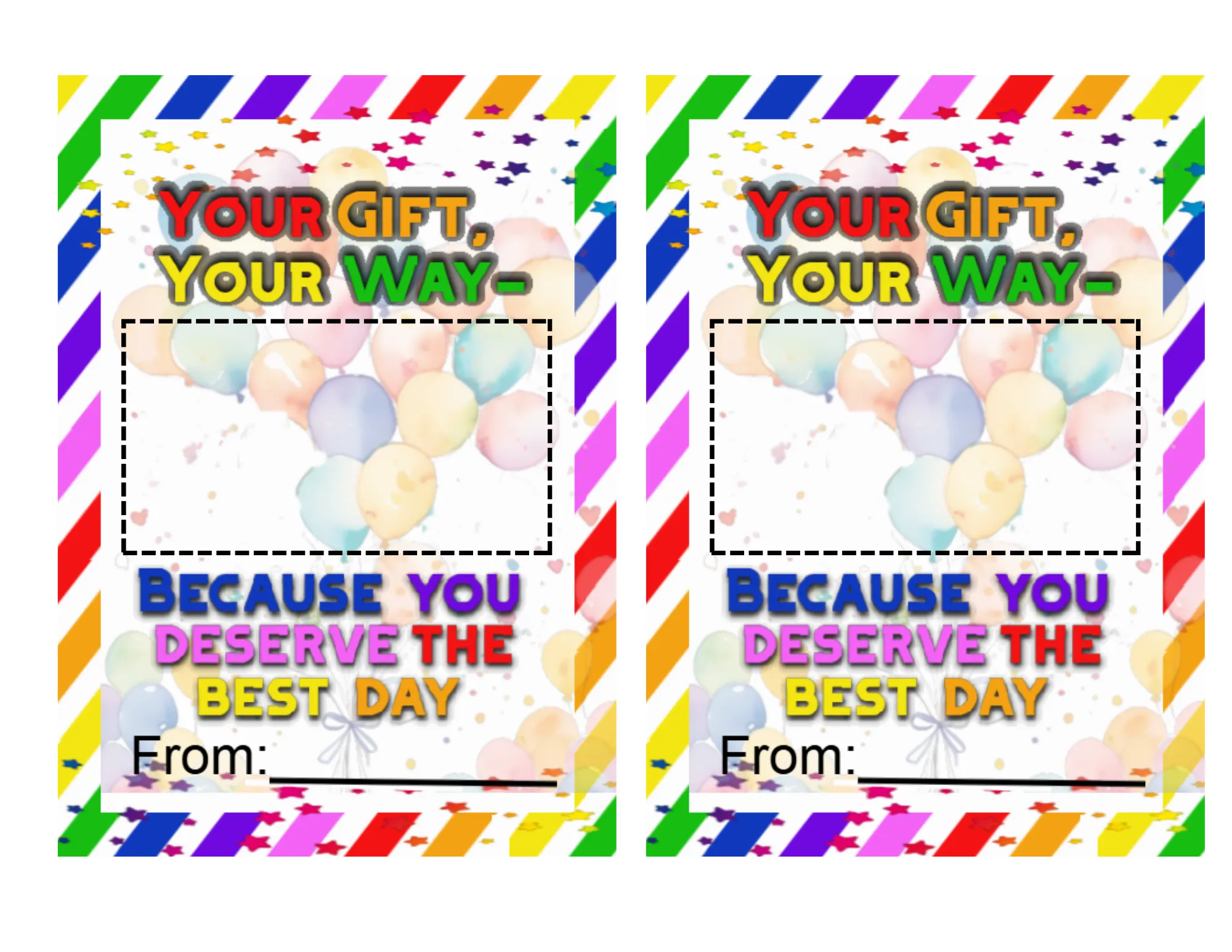 Colorful Birthday Gift Card Holder