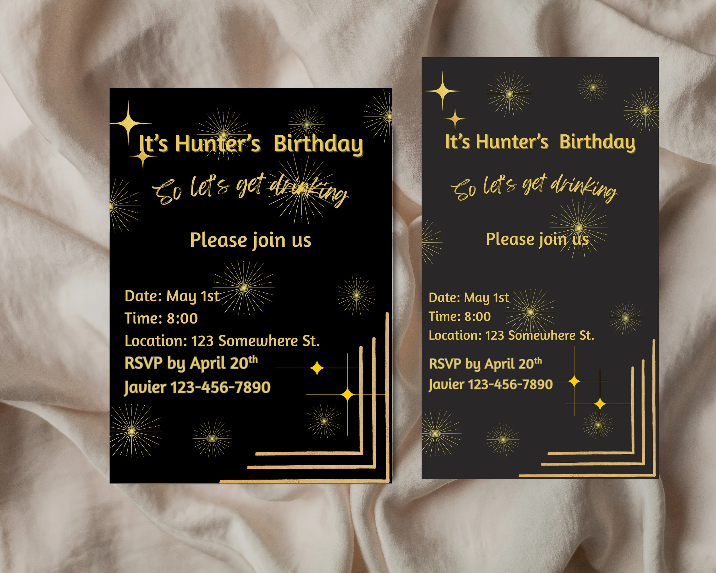 Modern Men's Birthday Invitation - Printable and Editable Digital Invite for the Adult Party - Instant Download