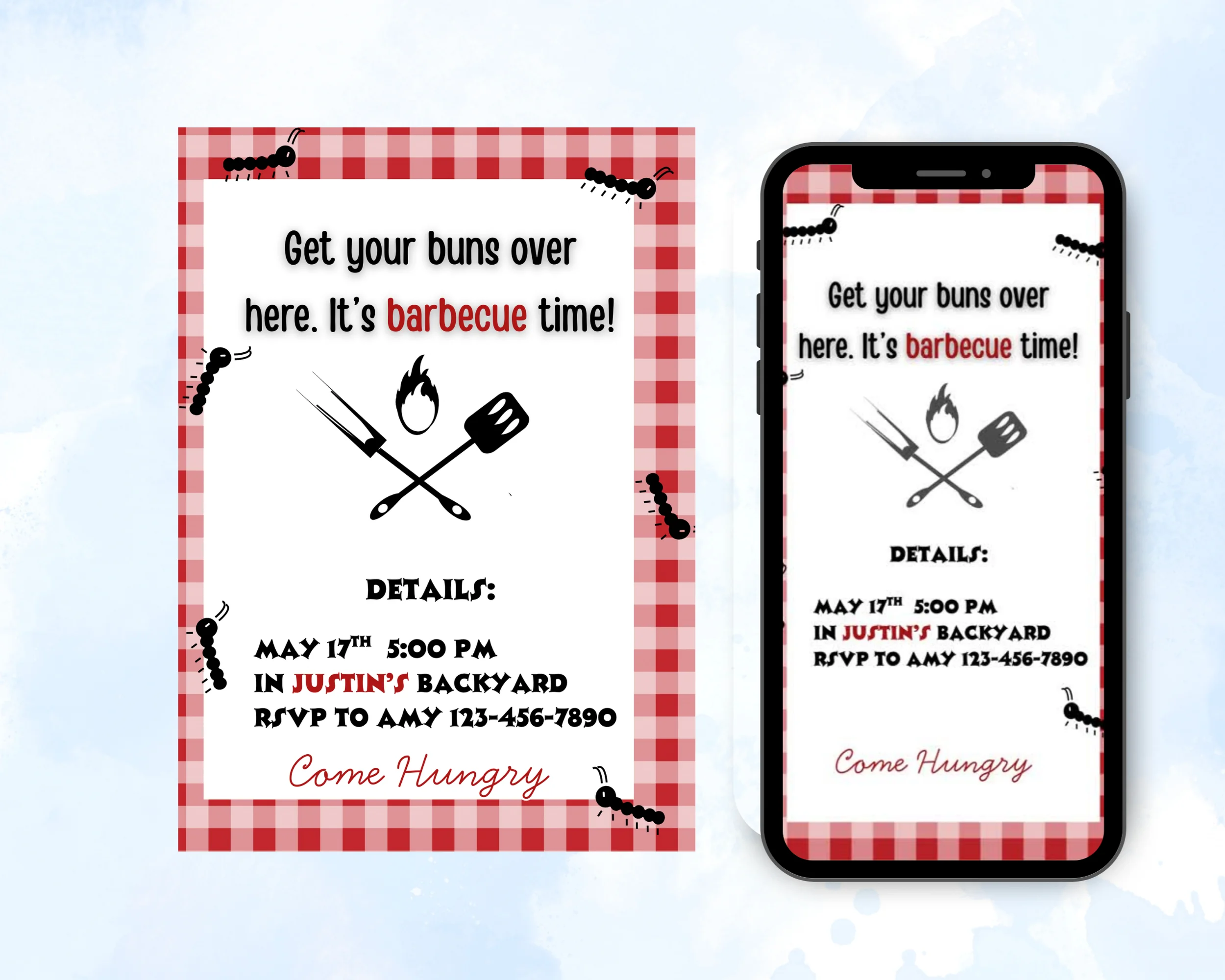 Editable Bbq Birthday Invitation Template, Barbeque Birthday Invitation, Bbq Invitation, Editable Bbq Invitation, Bbq Birthday Invitation