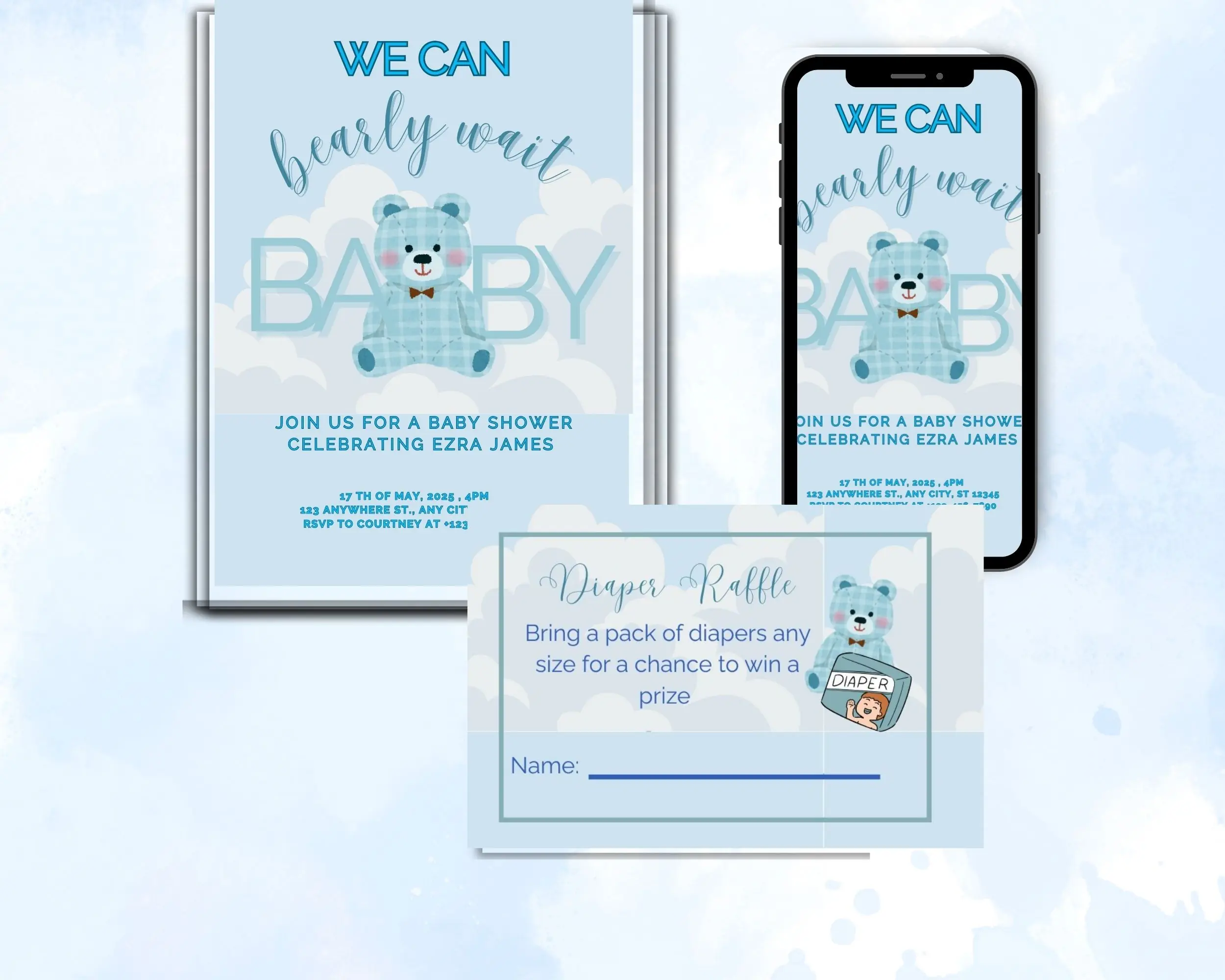 Editable baby shower invitations