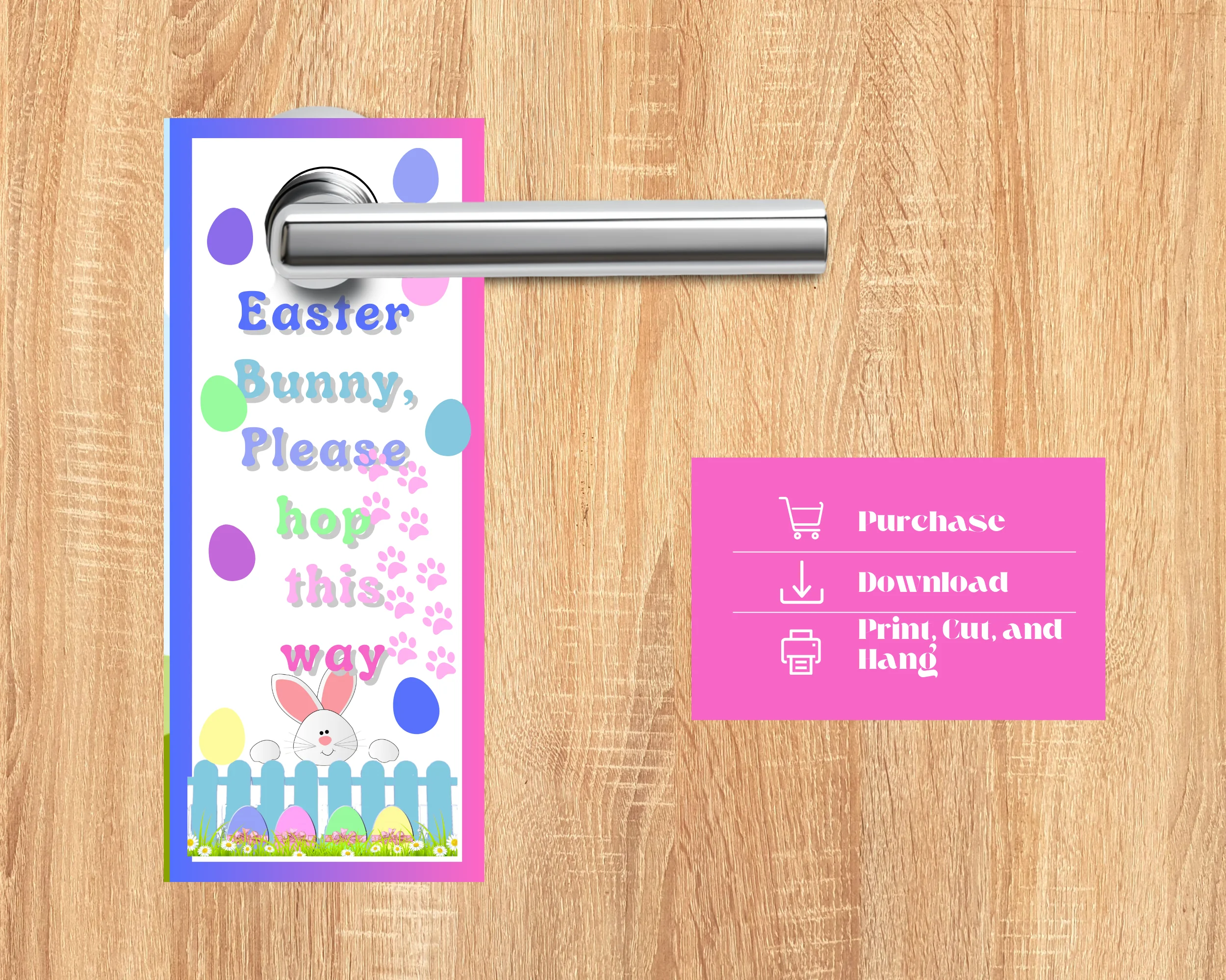 Easter Bunny Stop here Door Hanger - Image 2