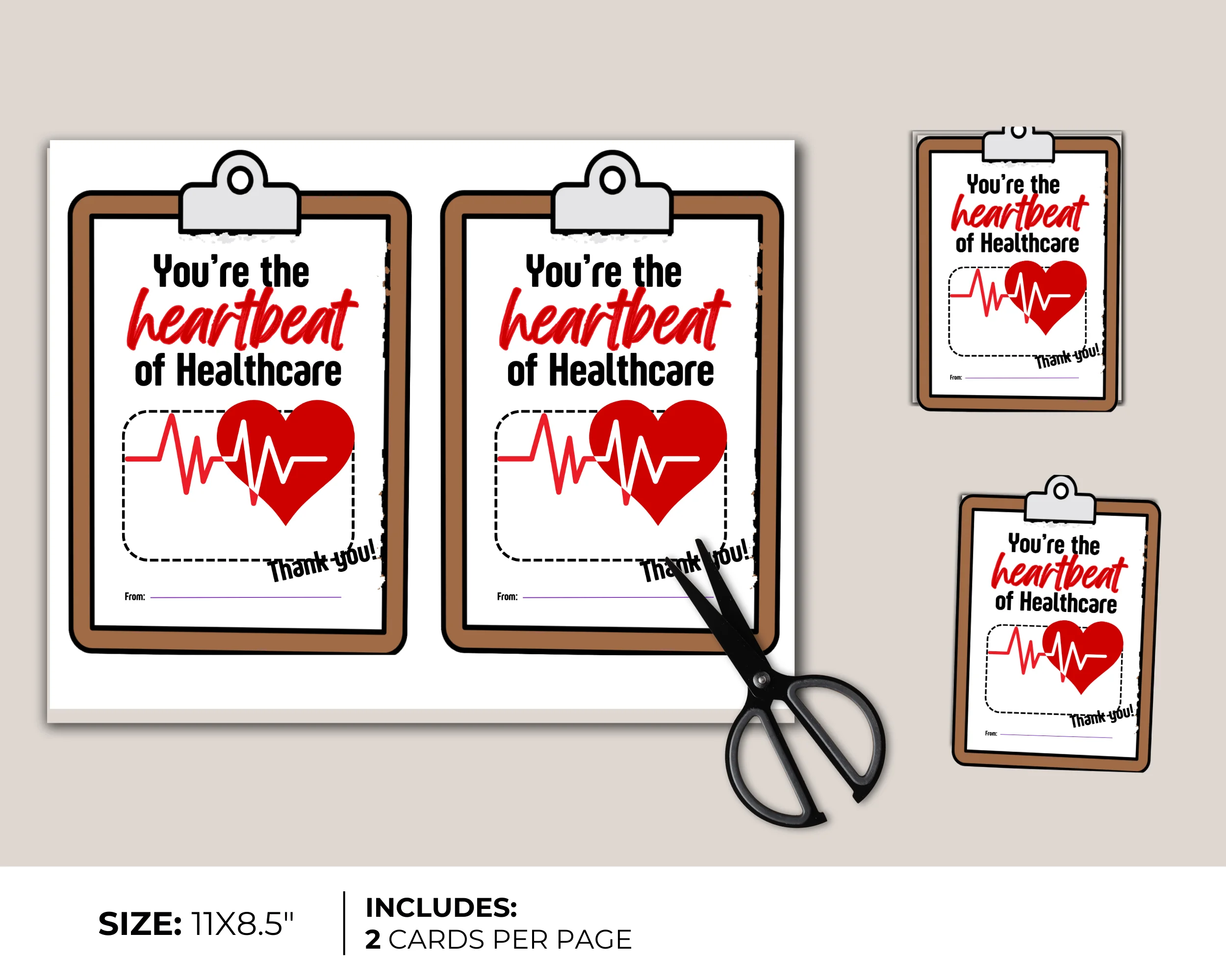 Nurse Appreciation Thank you Gift Card Holder, Digital Download, Printable, Last Minute Gifts - Image 3