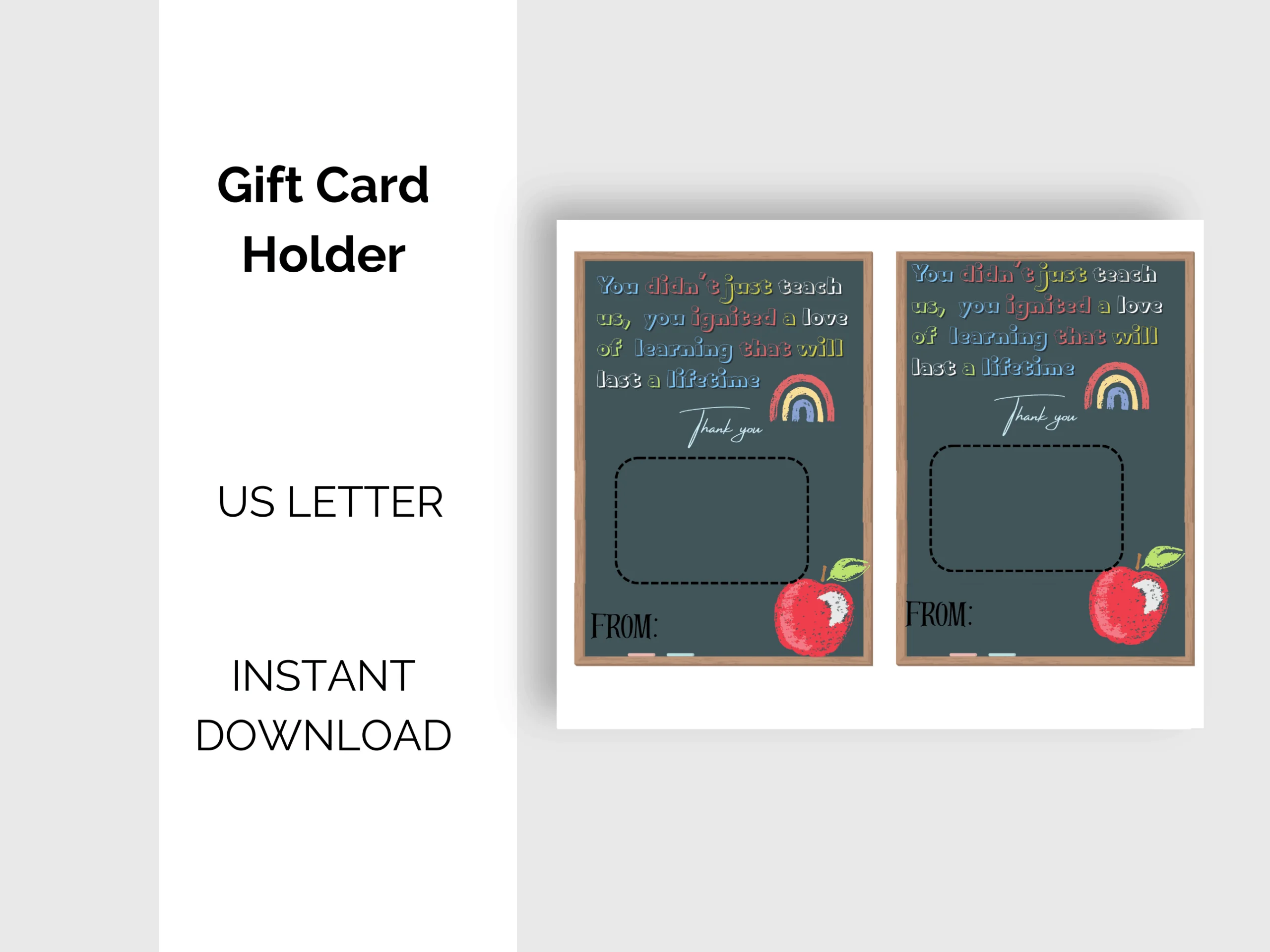 Teacher Appreciation Gift Card Holder, Digital Download, Printable, Last Minute Gifts - Image 3