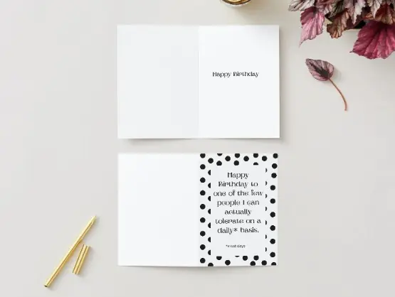 Printable Birthday Card Tolerate You - Image 2