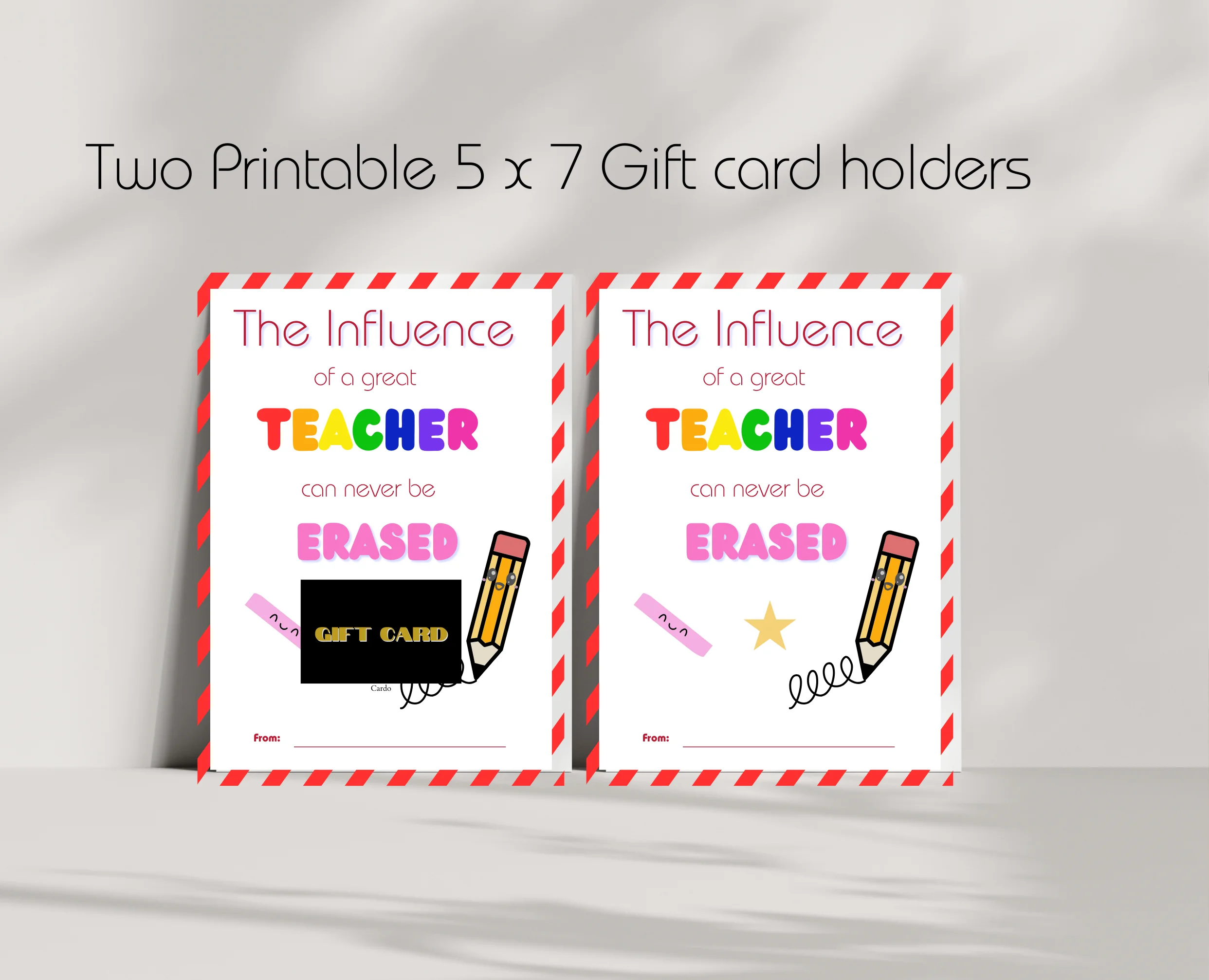 Teacher Appreciation Gift Card Holder, Digital Download, Printable, Last Minute Gifts - Image 2