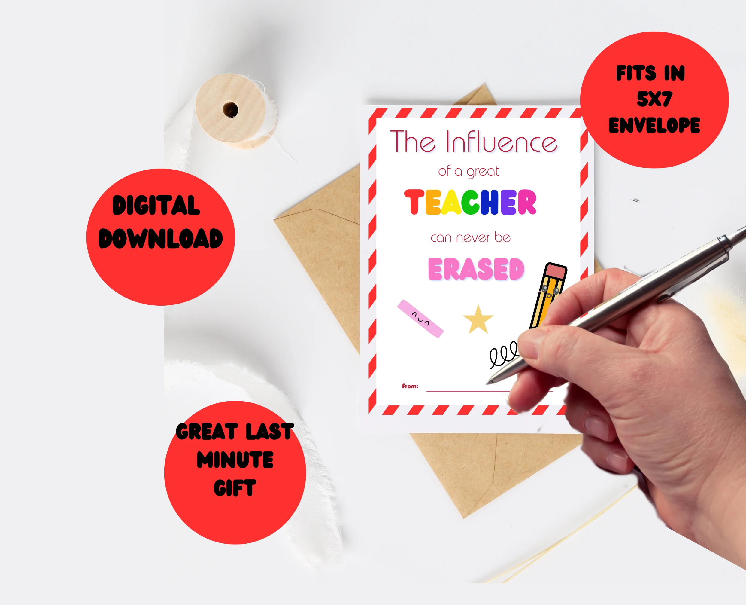 Teacher Appreciation Gift Card Holder, Digital Download, Printable, Last Minute Gifts - Image 3