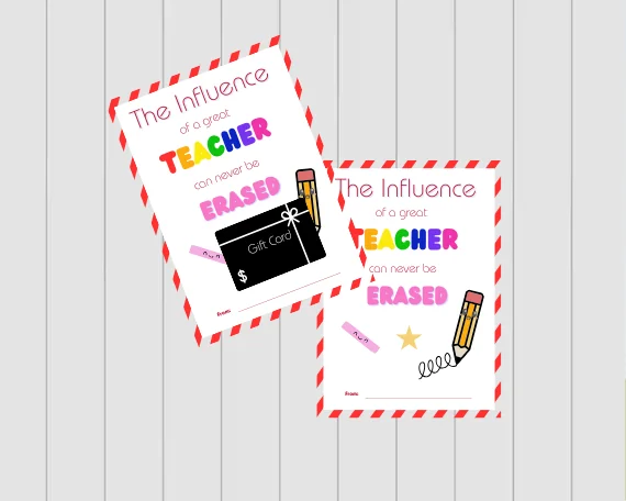 Teacher Appreciation Gift Card Holder, Digital Download, Printable, Last Minute Gifts