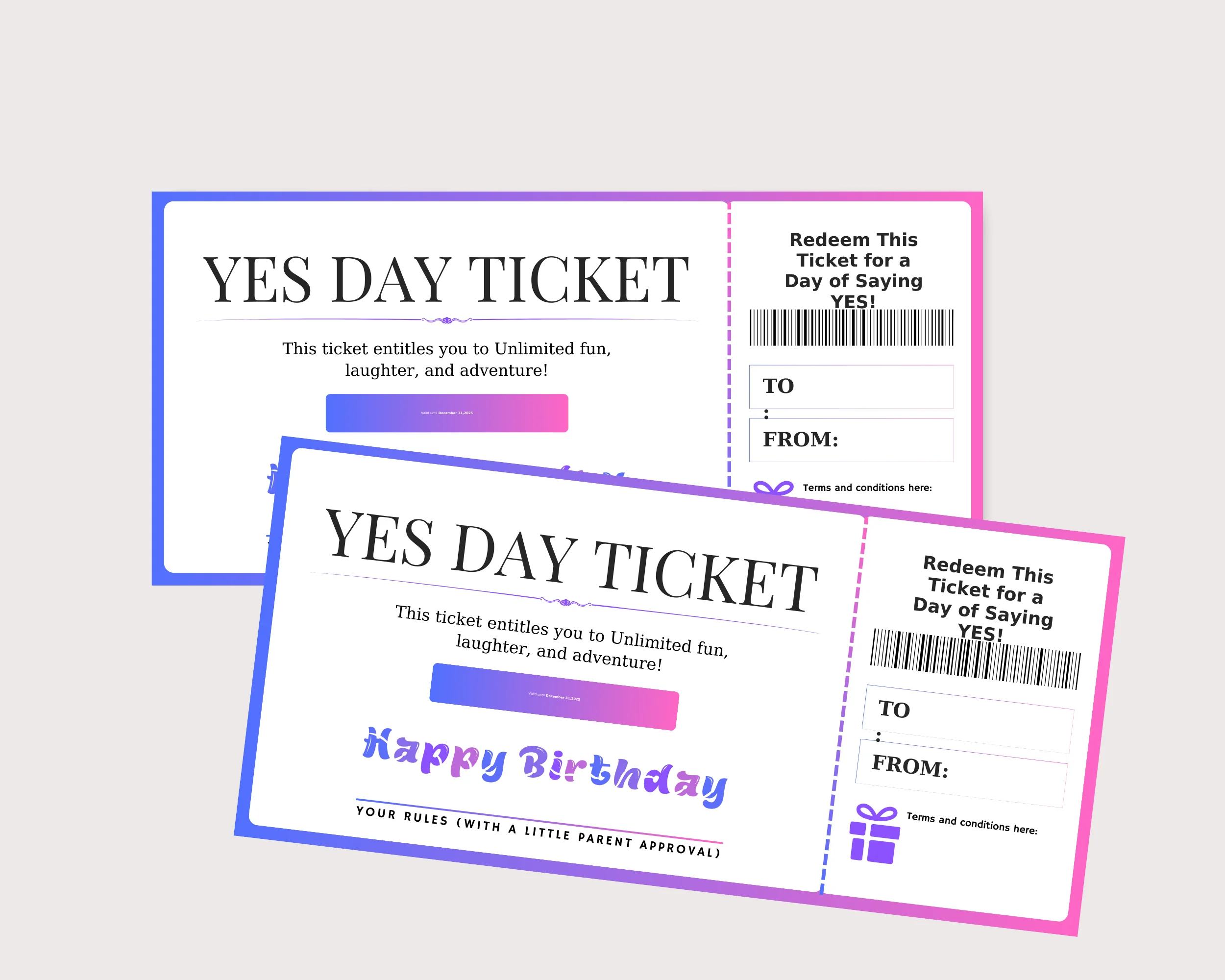 Yes Day Birthday Ticket