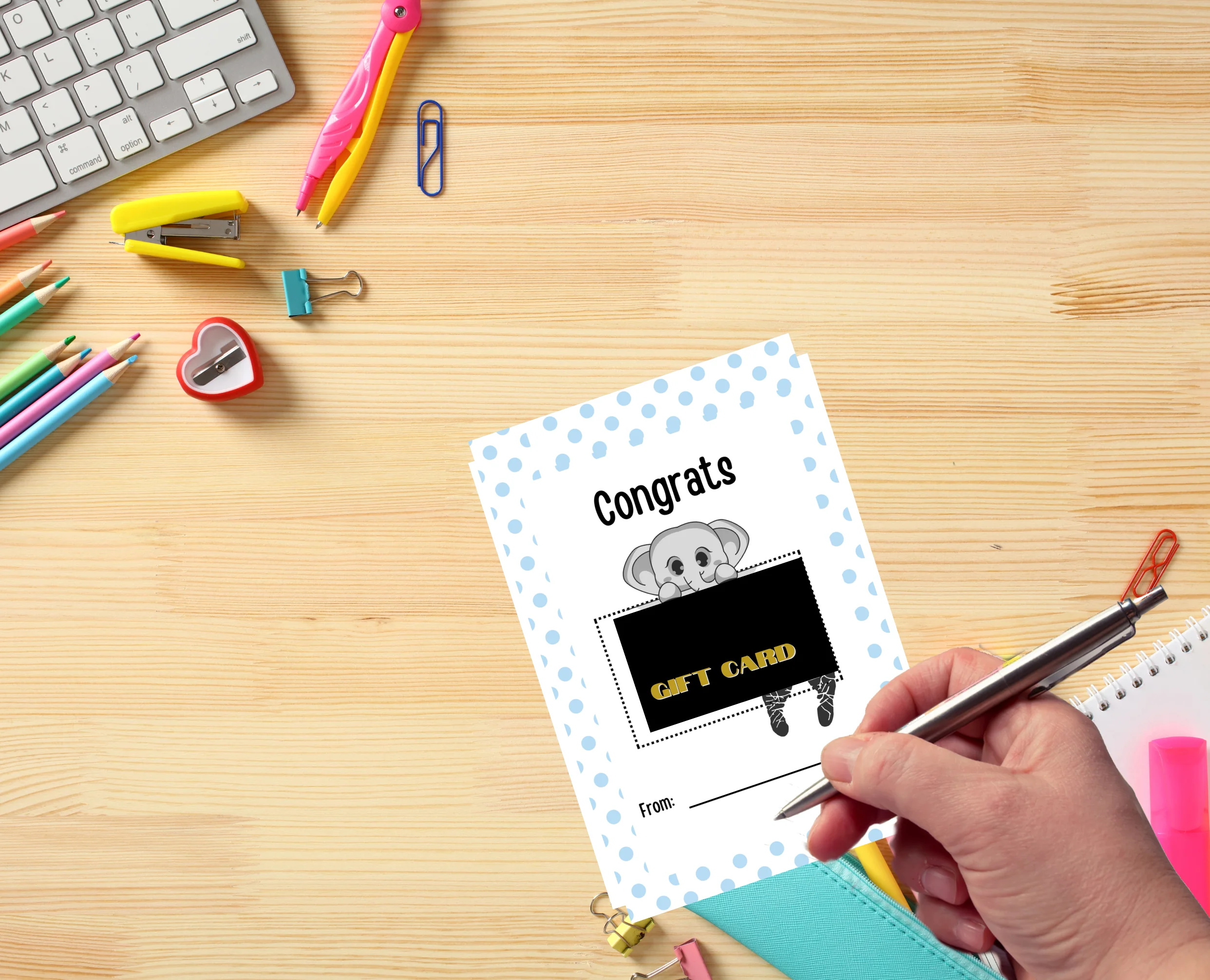 baby gift card mockup (1) Baby Shower Gift Card Holder - Image 5