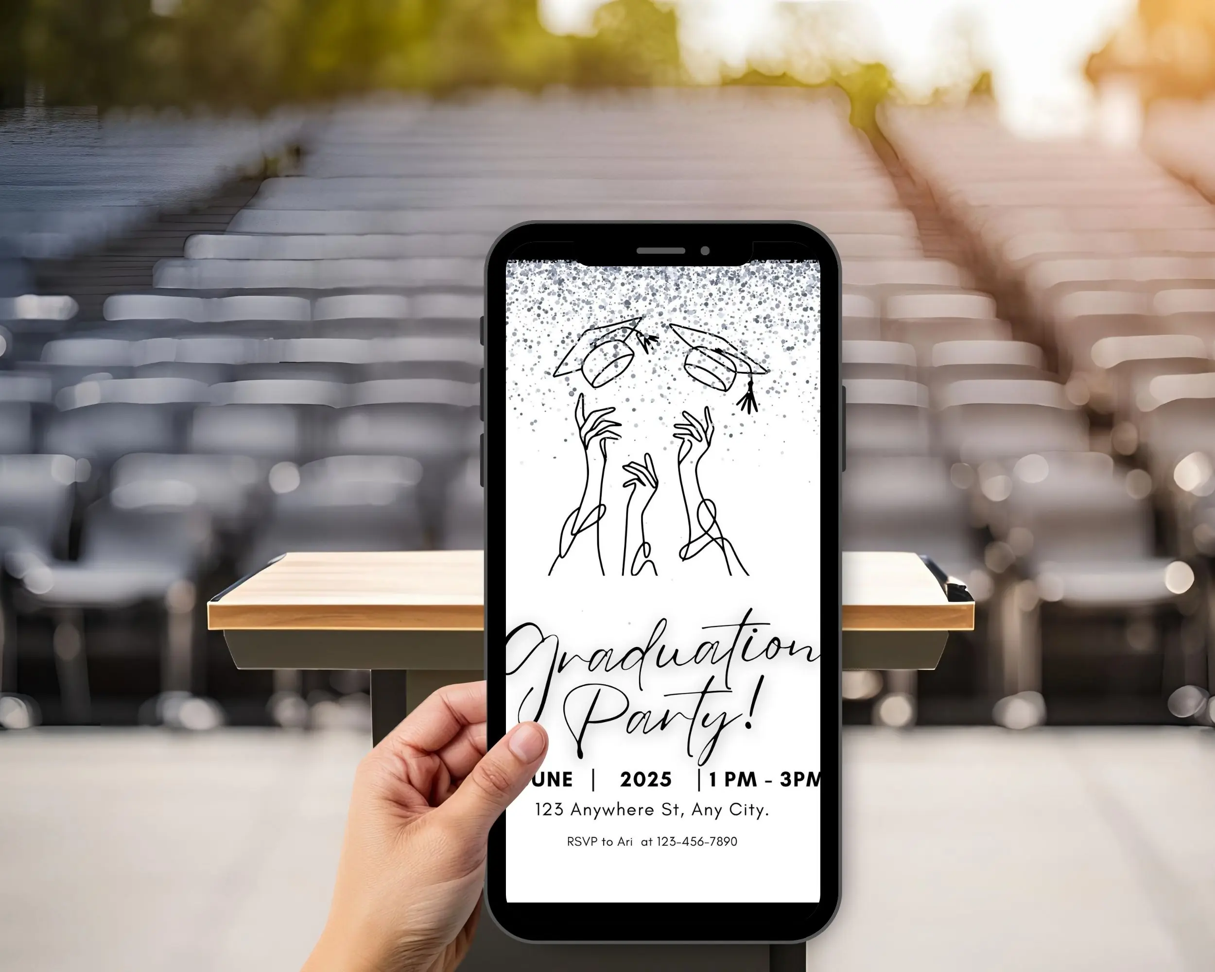 Graduation Party Invite, Digital Editable invitations, Editable printable invites - Image 5