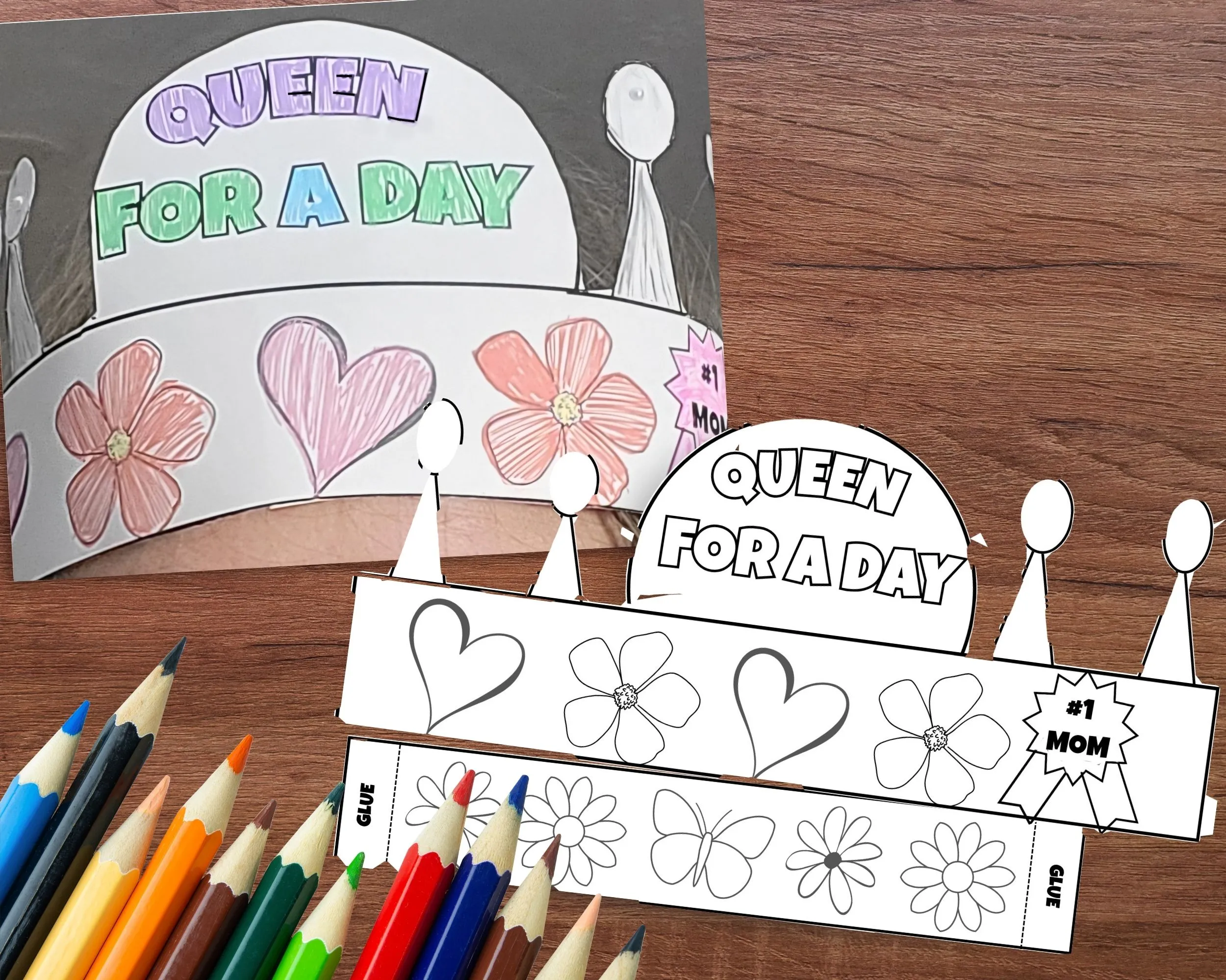 Mothers Day Crown Crafts, Mother's Day Activity, Mothers Day Craft, Kids Mothers Day Printable Gift