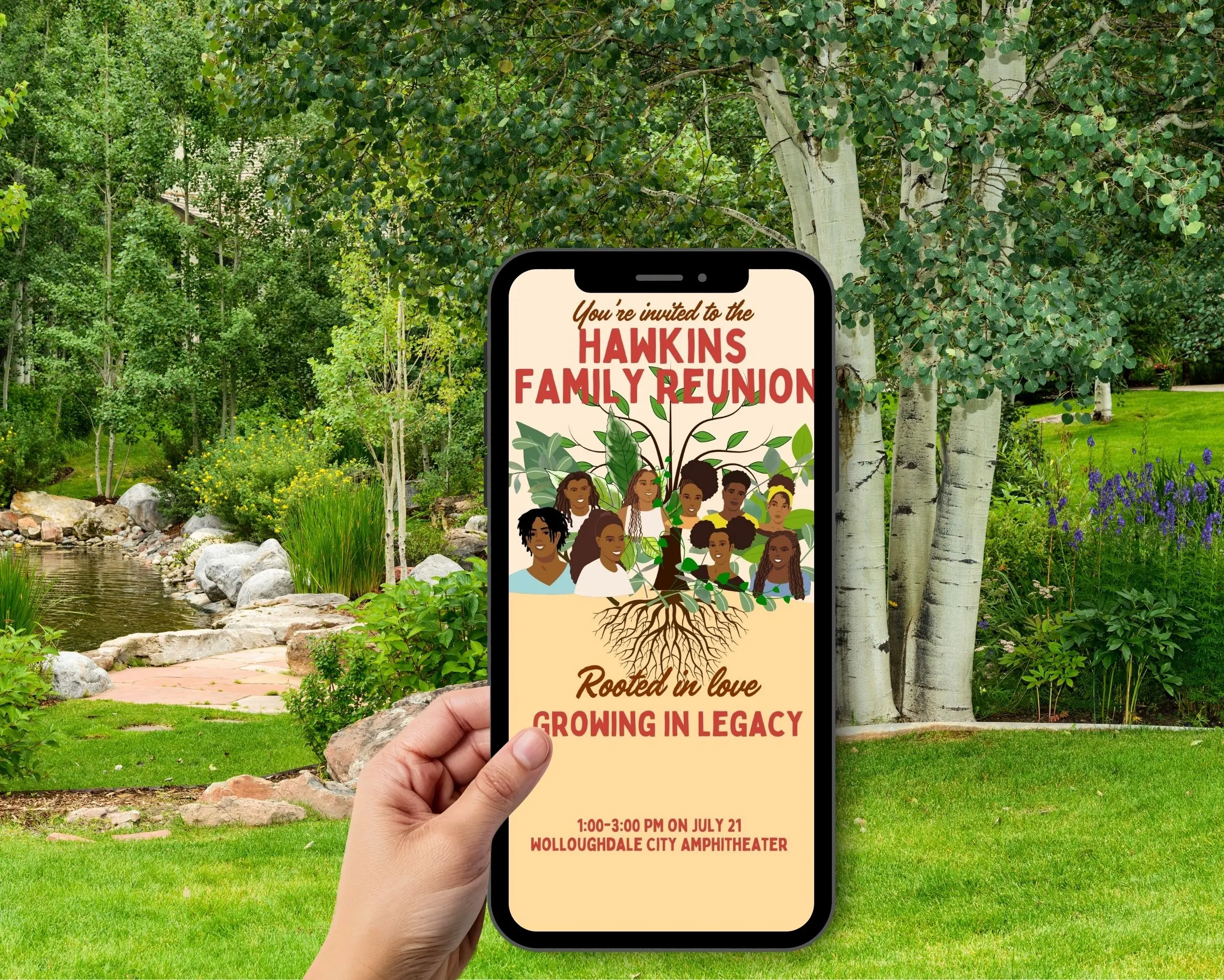 Family Reunion Invitation, Digital Printable Invitations Canva Template - Image 2