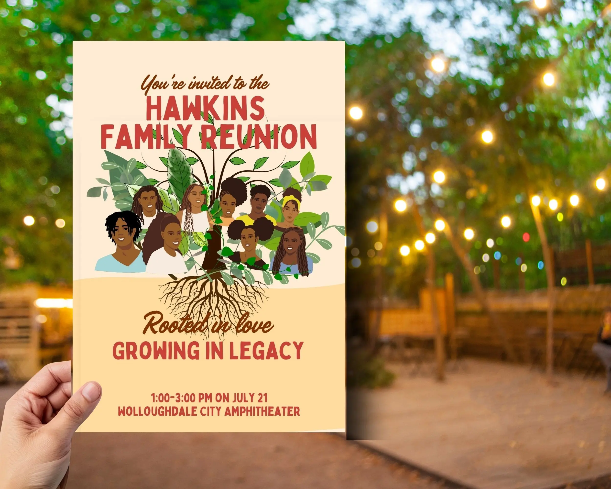 Family Reunion Invitation, Digital Printable Invitations Canva Template - Image 3